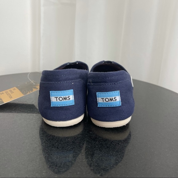 TOMS Classic Navy Canvas Alpargatas Flats Loafers - Picture 8 of 15
